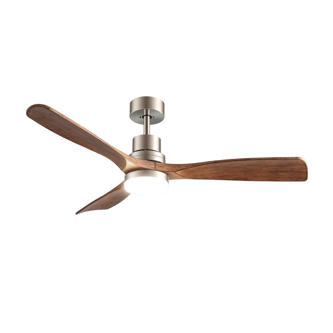 Devanti DC Motor Ceiling Fan 52 Inch Brown Timber LED Light Remote App