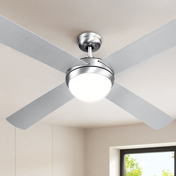 Devanti 52 inch Ceiling Fan with LED Light Remote Silver
