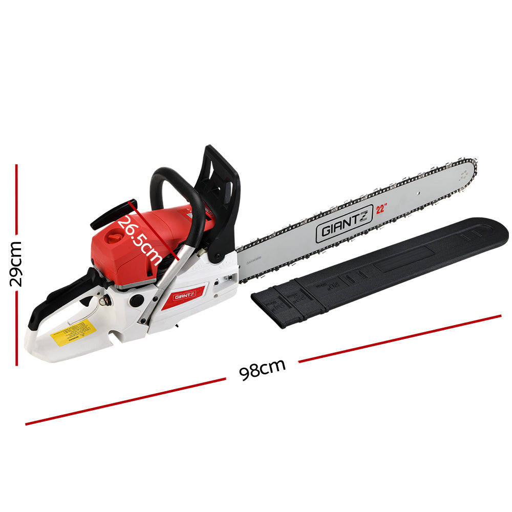 Giantz 62CC Commercial Petrol Chainsaw 22in Bar E-Start