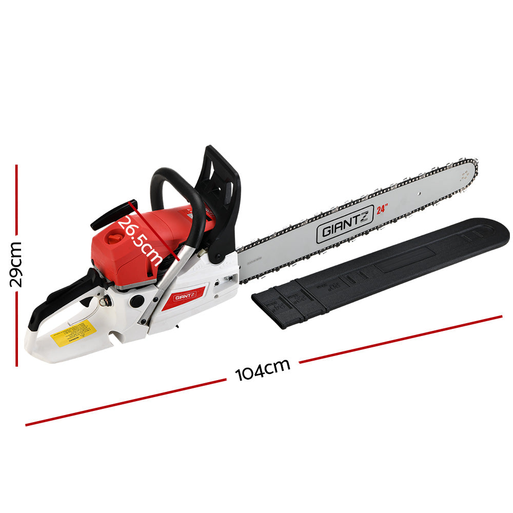 Giantz 62CC Commercial Petrol Chainsaw 24in Bar E-Start