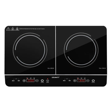 Devanti Portable Induction Cooktop 60cm 2 Zone Black