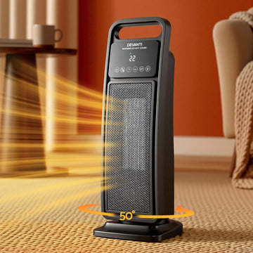 Devanti Ceramic Tower Heater 2000W Oscillating Black