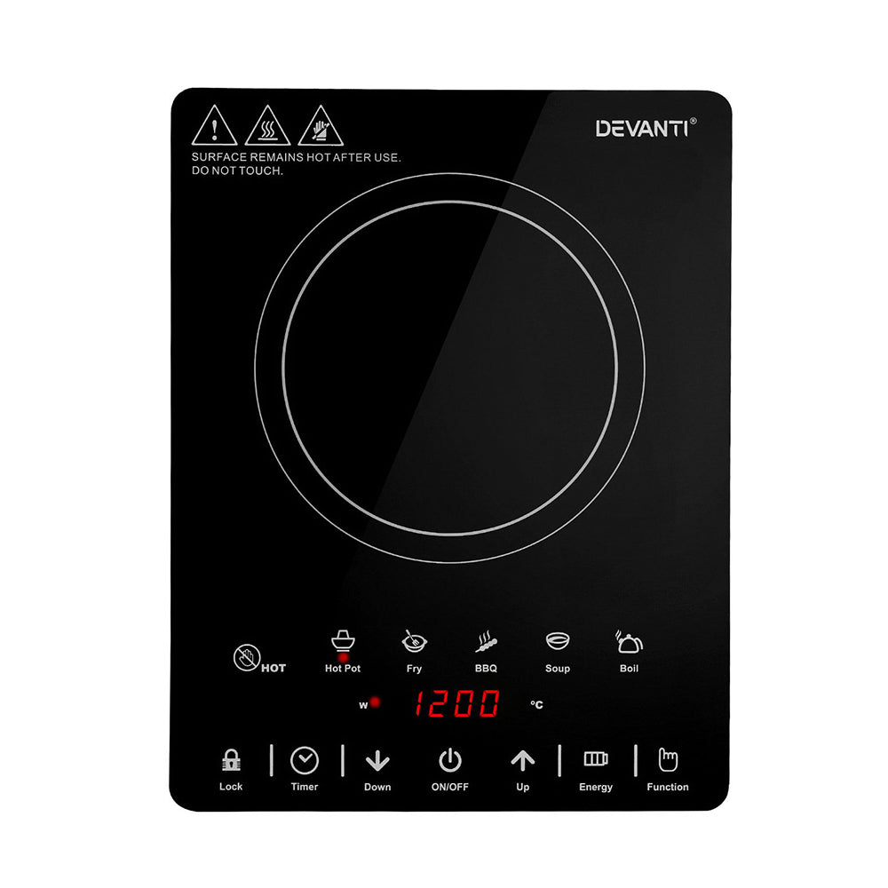 Devanti Ceramic Cooktop Touch Control 2000W Black