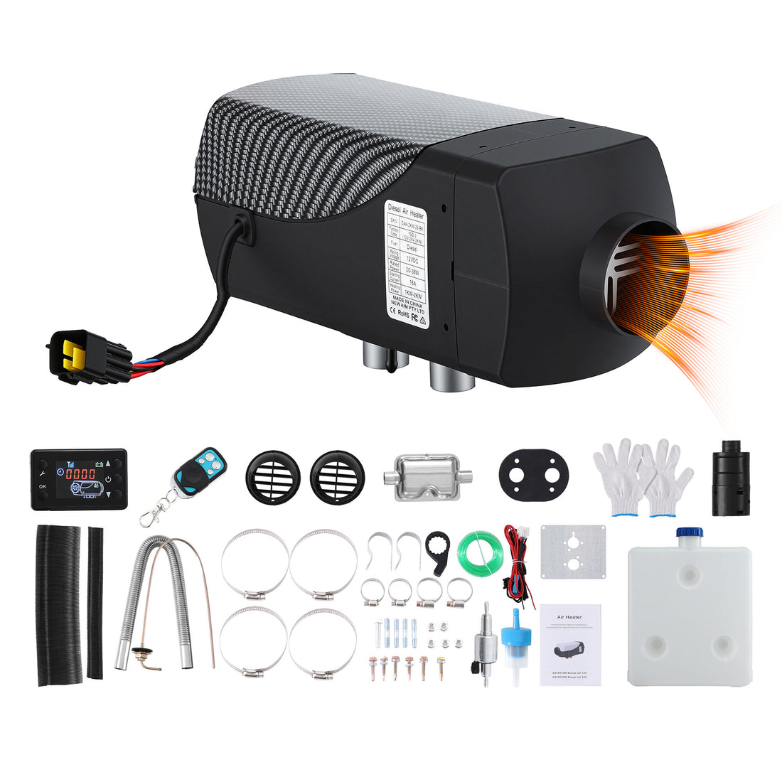 Giantz Portable Diesel Air Heater 2KW LCD Remote Control 12/24V