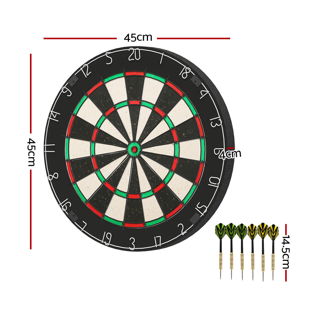 18 Inch Professional Dartboard with 6 Steel Darts Sisal Fiber