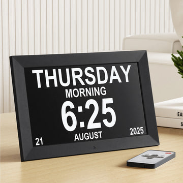 Artiss 10in Digital Day Date Clock Large LCD Display Black