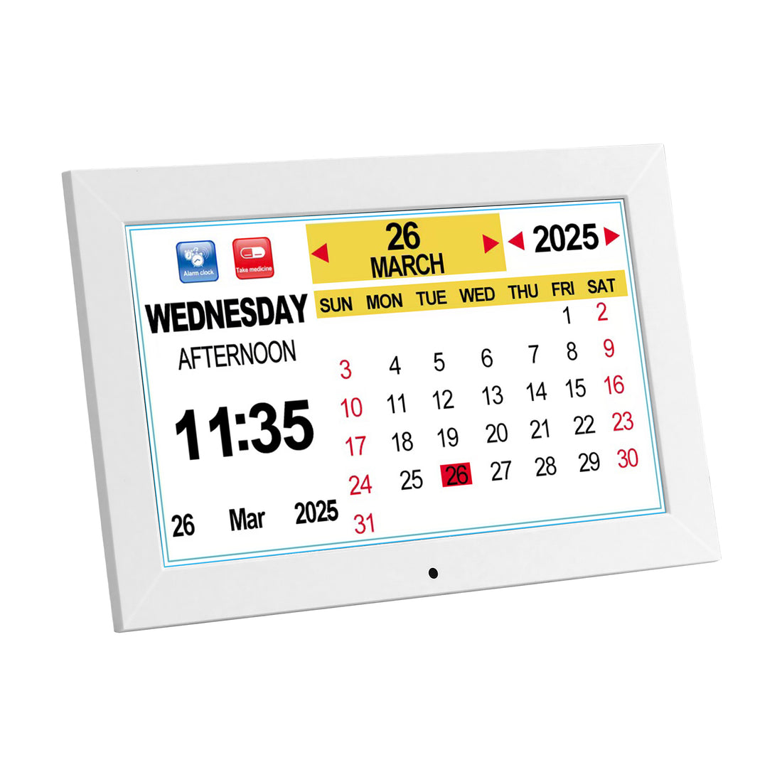 Artiss 10in Digital Day Date Clock Large LCD Display White