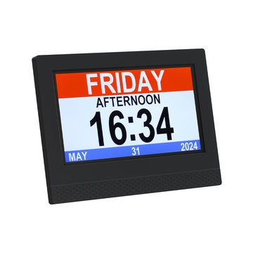 Artiss Digital Day Clock with Auto Dimming LCD 7 inch Black