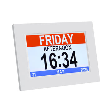 Artiss Digital Day Clock with Auto Dimming LCD 8 inch White