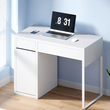 Artiss Computer Desk with 2 Drawers and 3-Tier Cabinet White