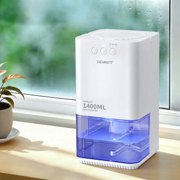 Devanti Portable Dehumidifier with Sleep Mode 1400ml White