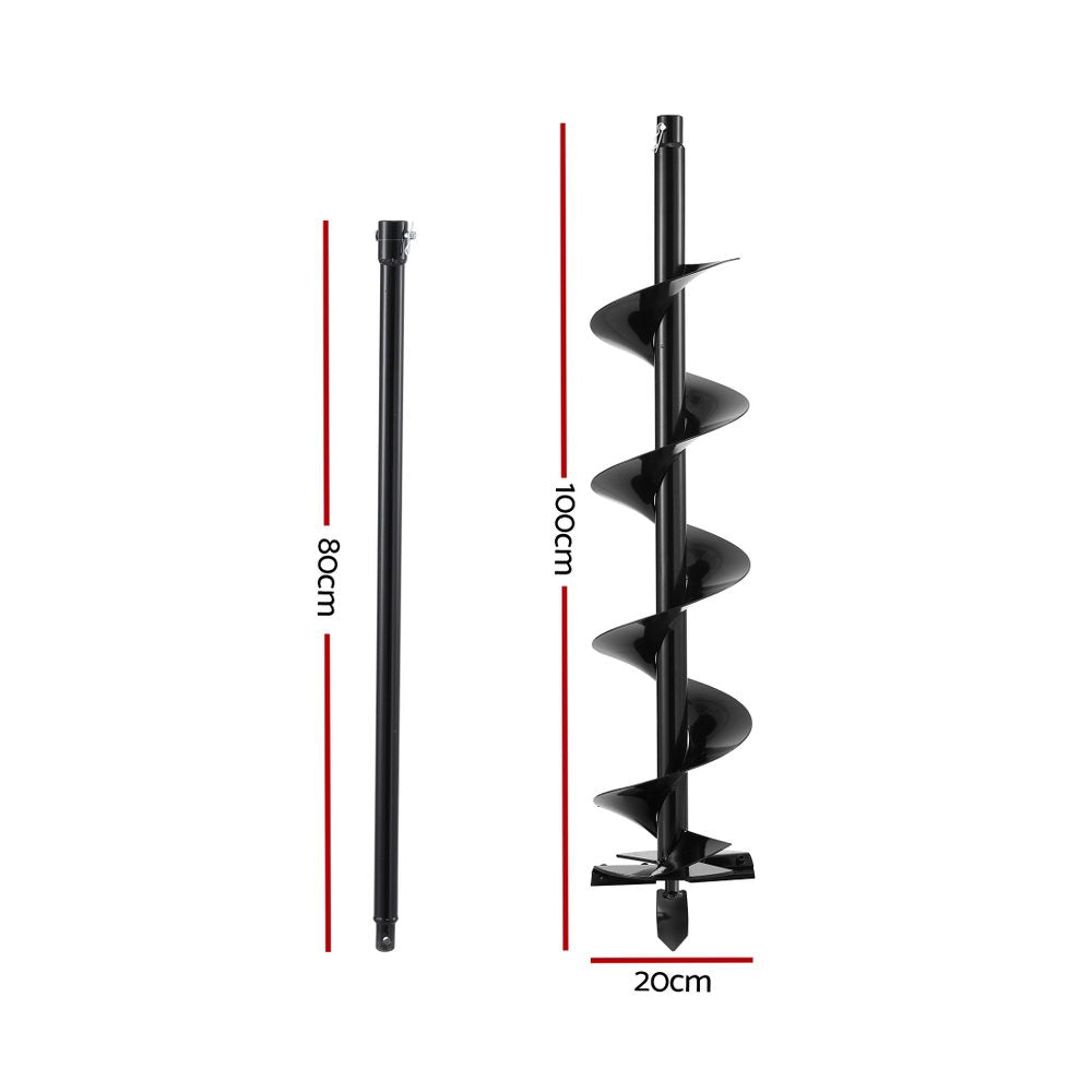Giantz Post Hole Digger Auger Bit 200mm with 80cm Extension