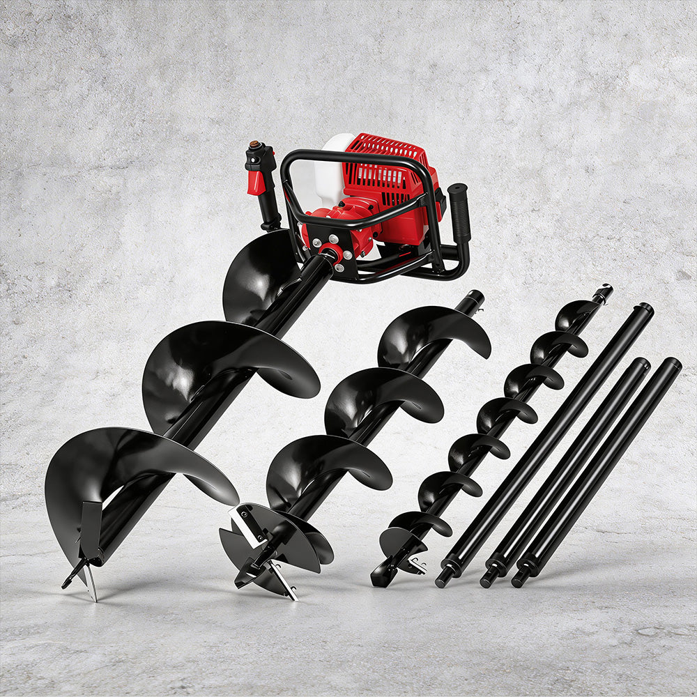 Giantz Post Hole Digger 3-Piece Auger Kit 63cc Petrol