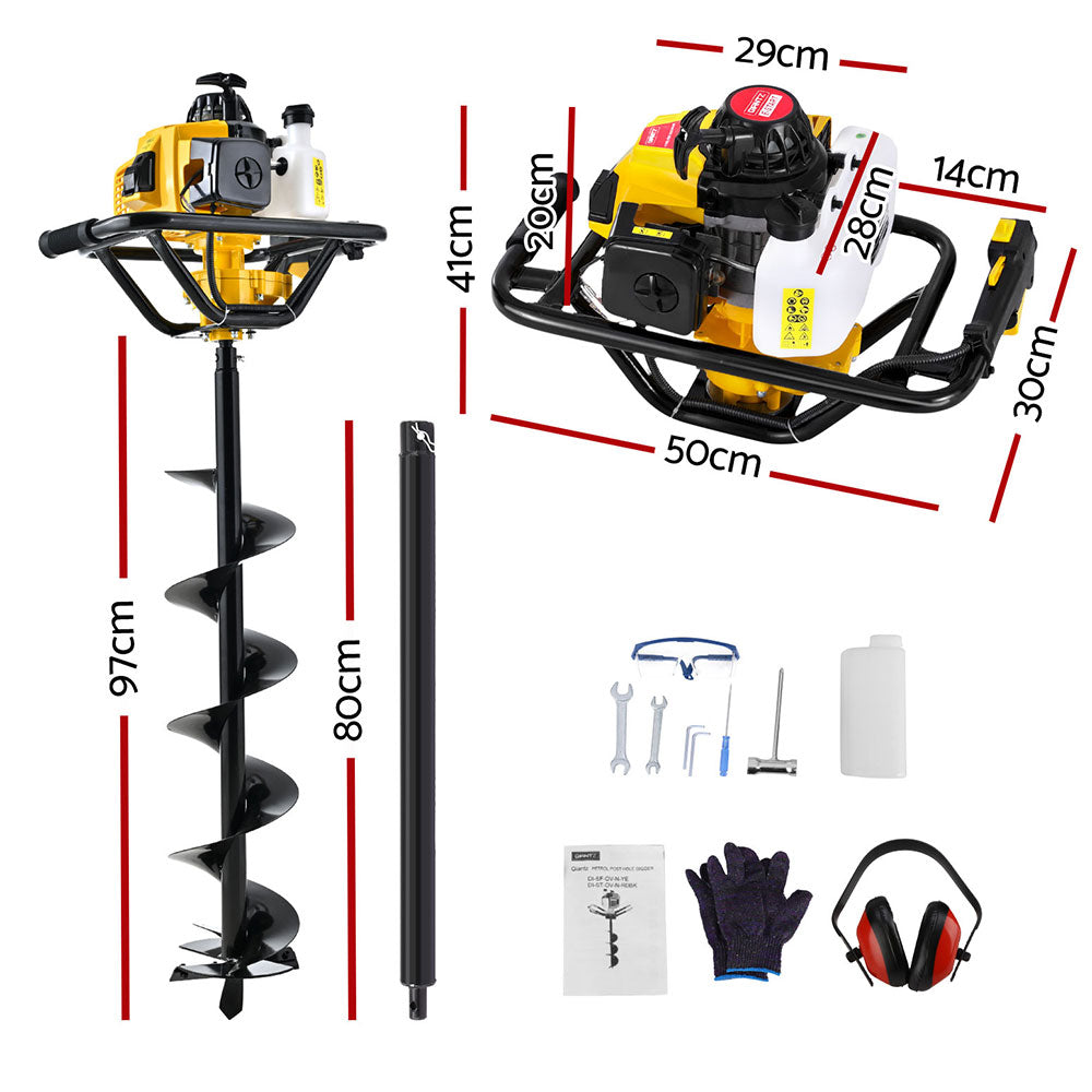 Giantz Post Hole Digger 200mm Petrol Auger Drill
