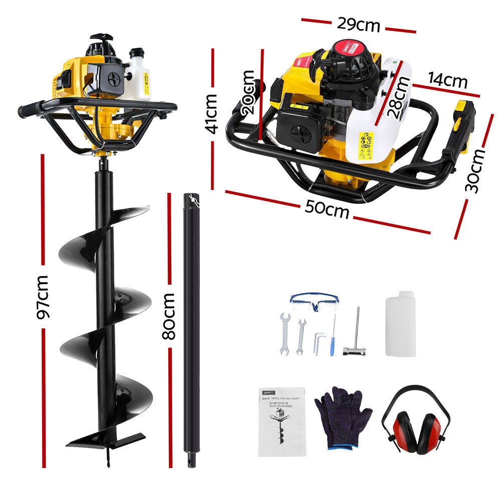 Giantz Post Hole Digger 300mm Petrol Auger Drill