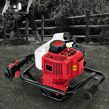 Giantz Post Hole Digger 65cc Petrol Engine Motor Red