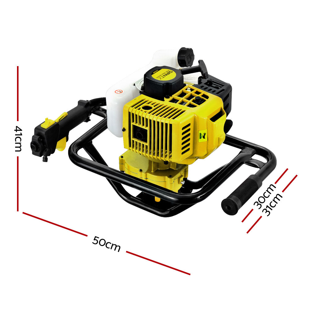 Giantz Post Hole Digger 65cc Petrol Engine Yellow