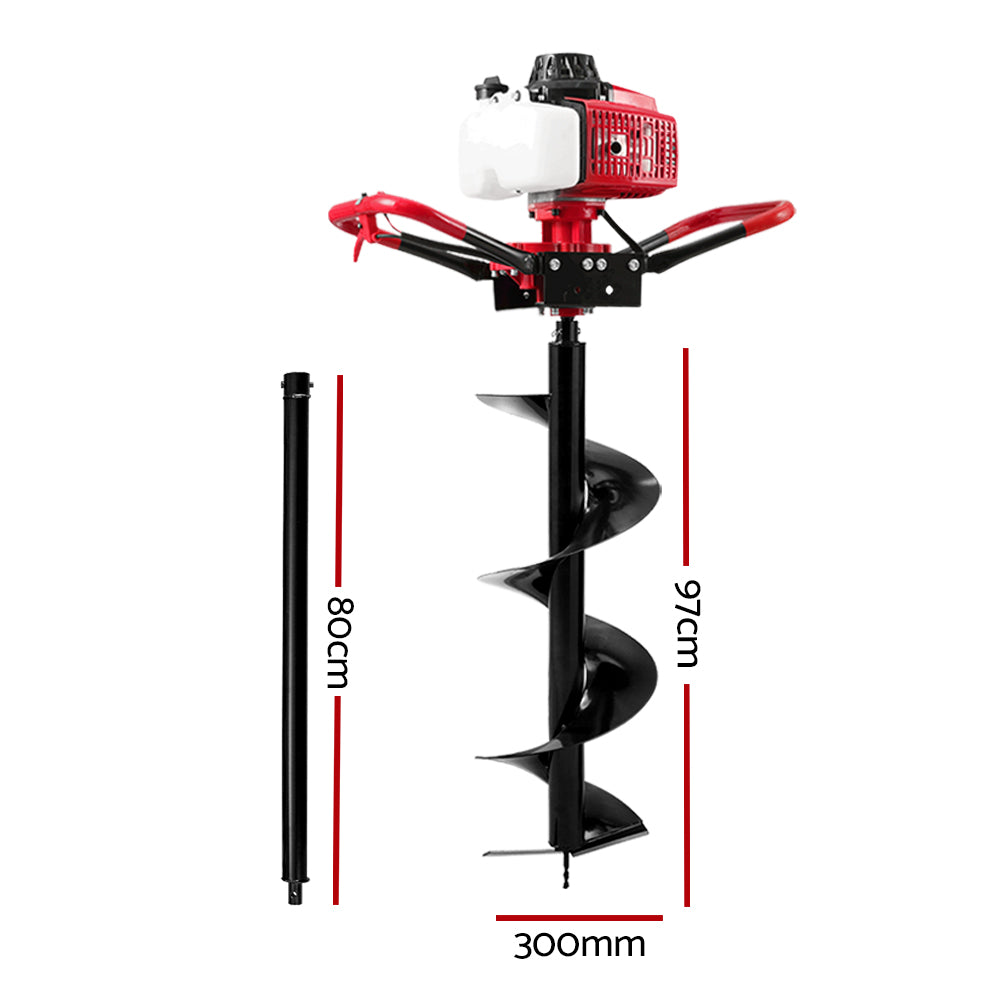Giantz Petrol Post Hole Digger Earth Auger 300mm