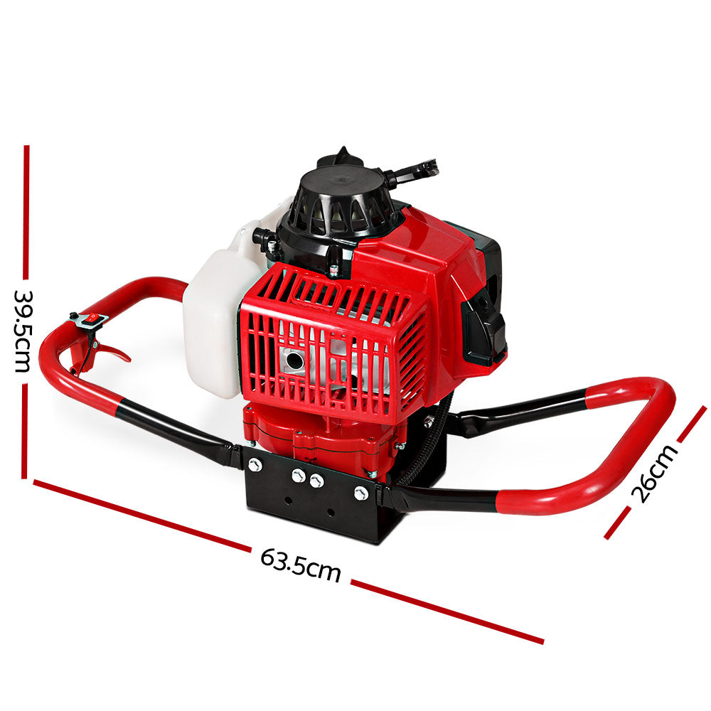 Giantz Post Hole Digger Motor Only 63cc Earth Borer Red
