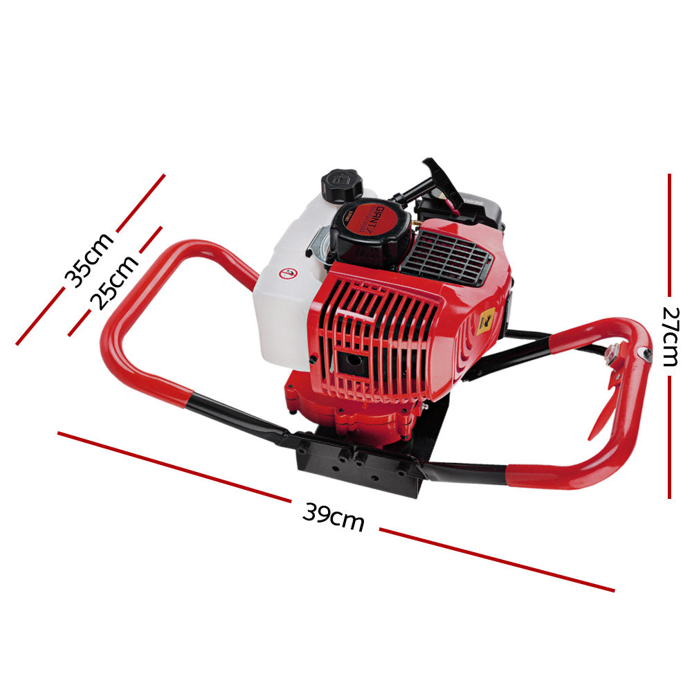 Giantz Post Hole Digger 65cc Petrol Engine Red