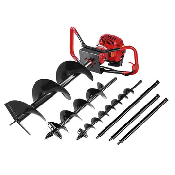 Giantz 65cc Petrol Post Hole Digger Kit with 3 Auger Bits 3m