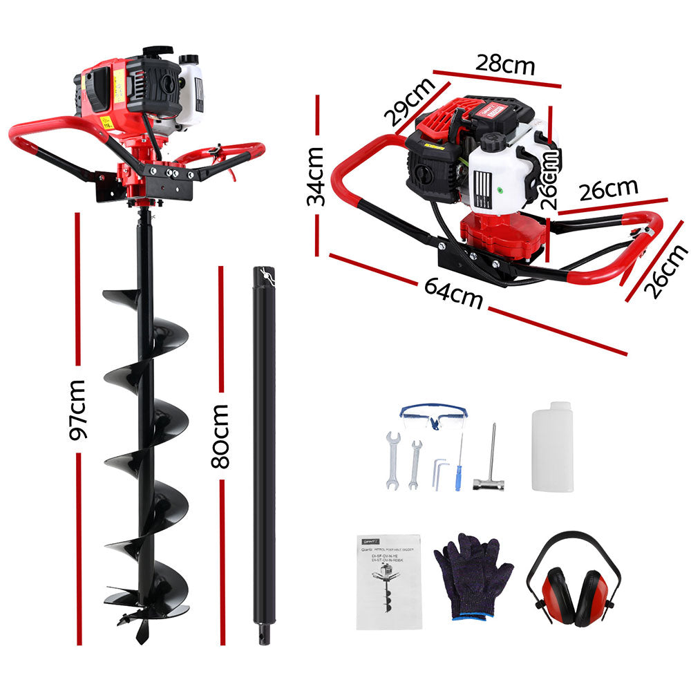 Giantz 65cc Petrol Post Hole Digger 200mm Auger