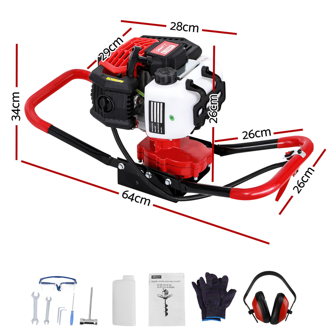 Giantz 63cc Petrol Post Hole Digger Motor Engine