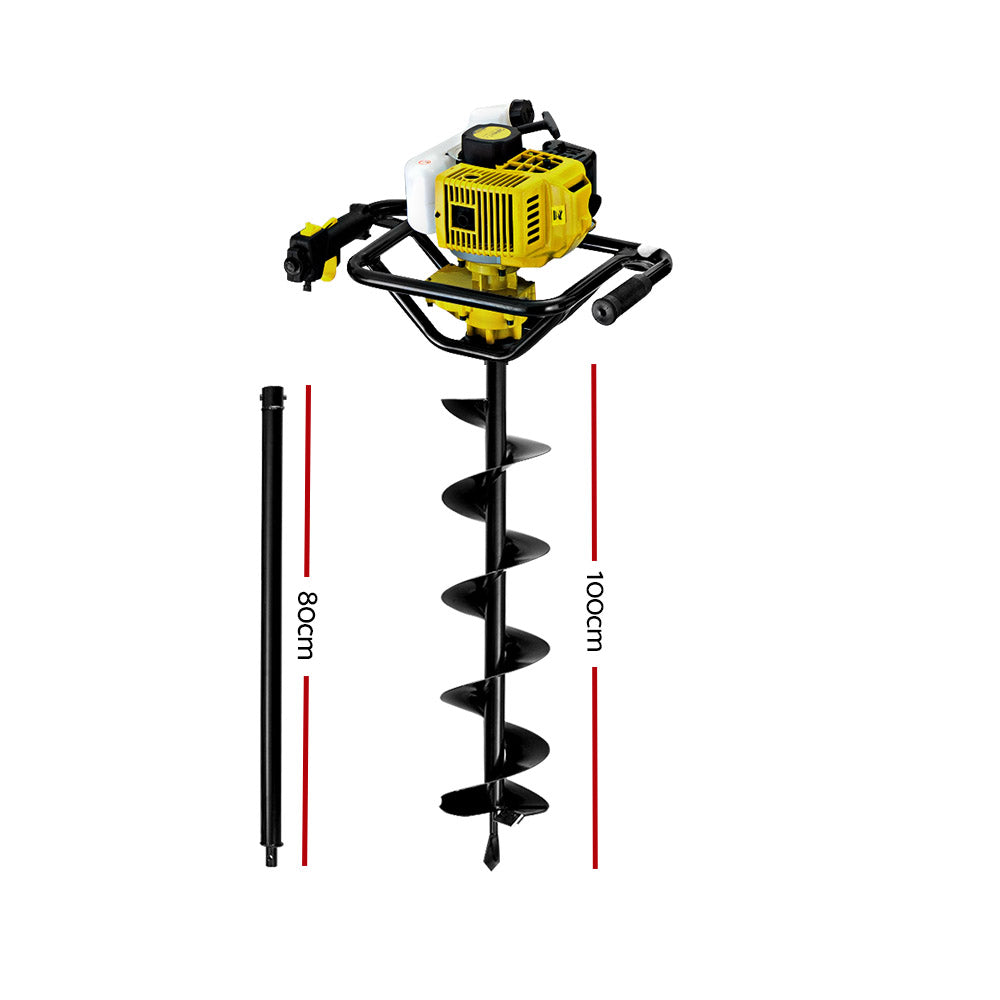 Giantz Post Hole Digger 65cc Petrol Earth Auger 200mm