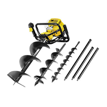 Giantz Post Hole Digger 65cc Petrol Kit with 3 Auger Bits 3m