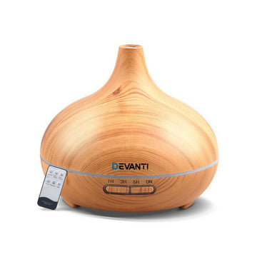 Devanti Ultrasonic Aroma Diffuser with LED Night Light 300ml Light Wood