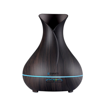 Devanti Aroma Diffuser 4-in-1 with Remote Control 400ml Dark Wood