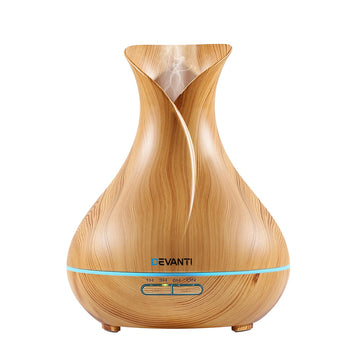 Devanti Aroma Diffuser 4-in-1 with Remote Control 400ml Light Wood