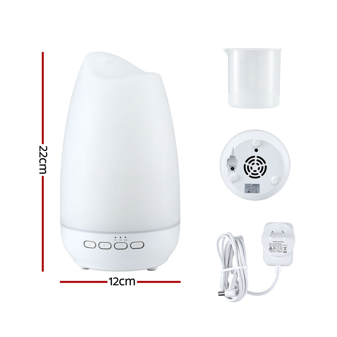 Devanti Essential Oil Aroma Diffuser with LED Night Light 300ml Light Wood