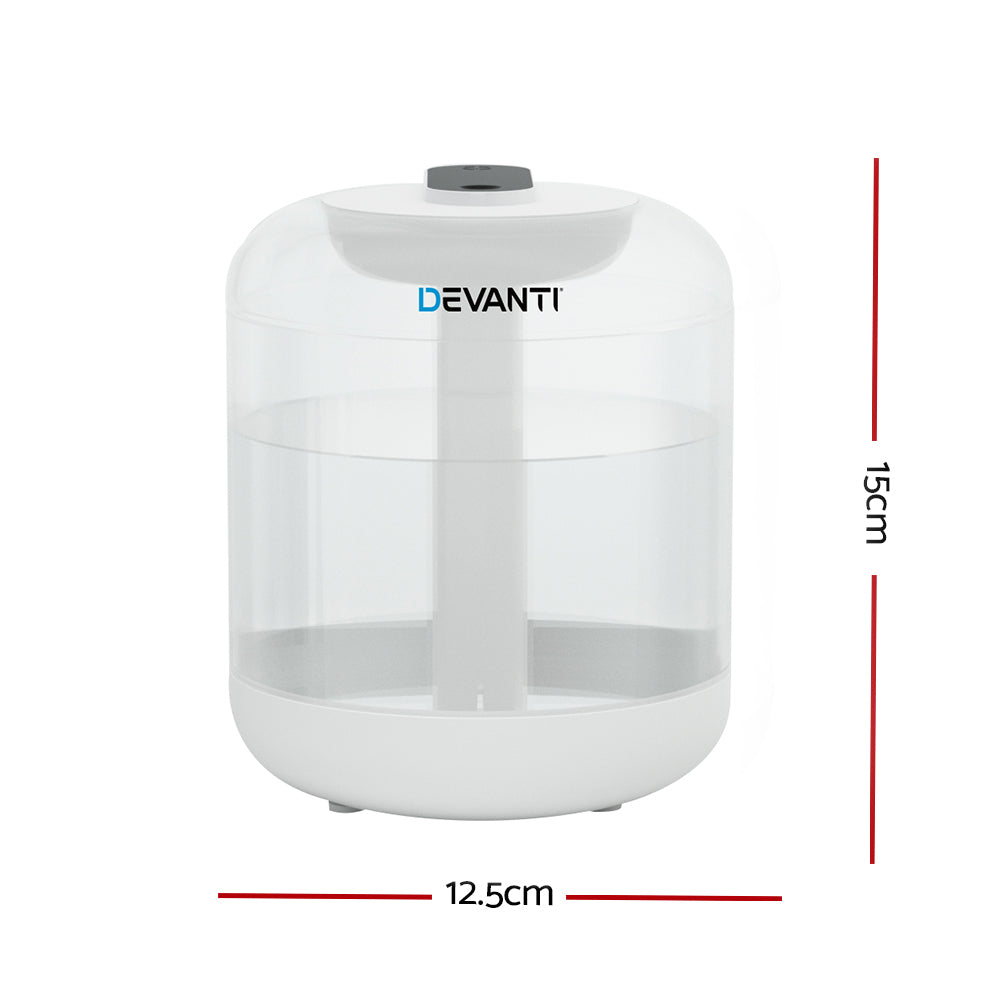 Devanti 4-in-1 Ultrasonic Humidifier and Diffuser 1L White