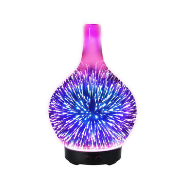 Devanti 3D Fireworks Aroma Diffuser Ultrasonic Mist Humidifier Black