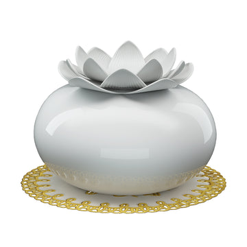 Devanti Ceramic Lotus Aroma Diffuser 200ml White