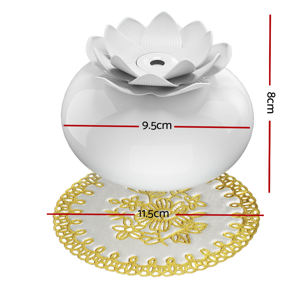 Devanti Ceramic Lotus Aroma Diffuser 200ml White