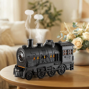 Devanti Train Aroma Diffuser with Smoke Ring LED Light 300ml Black