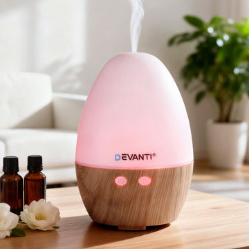 Devanti Aroma Diffuser with LED Night Light 130ml Light Wood