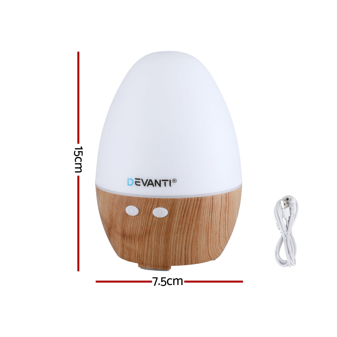 Devanti Aroma Diffuser with LED Night Light 130ml Light Wood