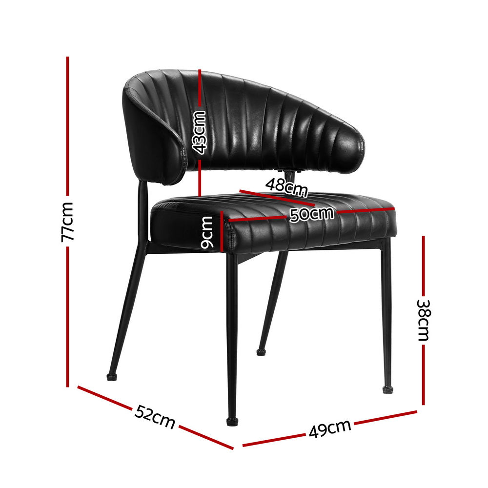Artiss Yolanda Dining Chairs Set of 4 PU Leather Black