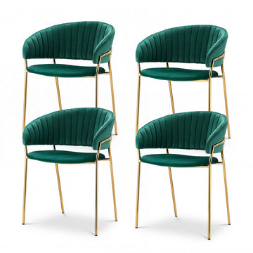 Artiss Diala Dining Chairs Set of 4 Velvet Green