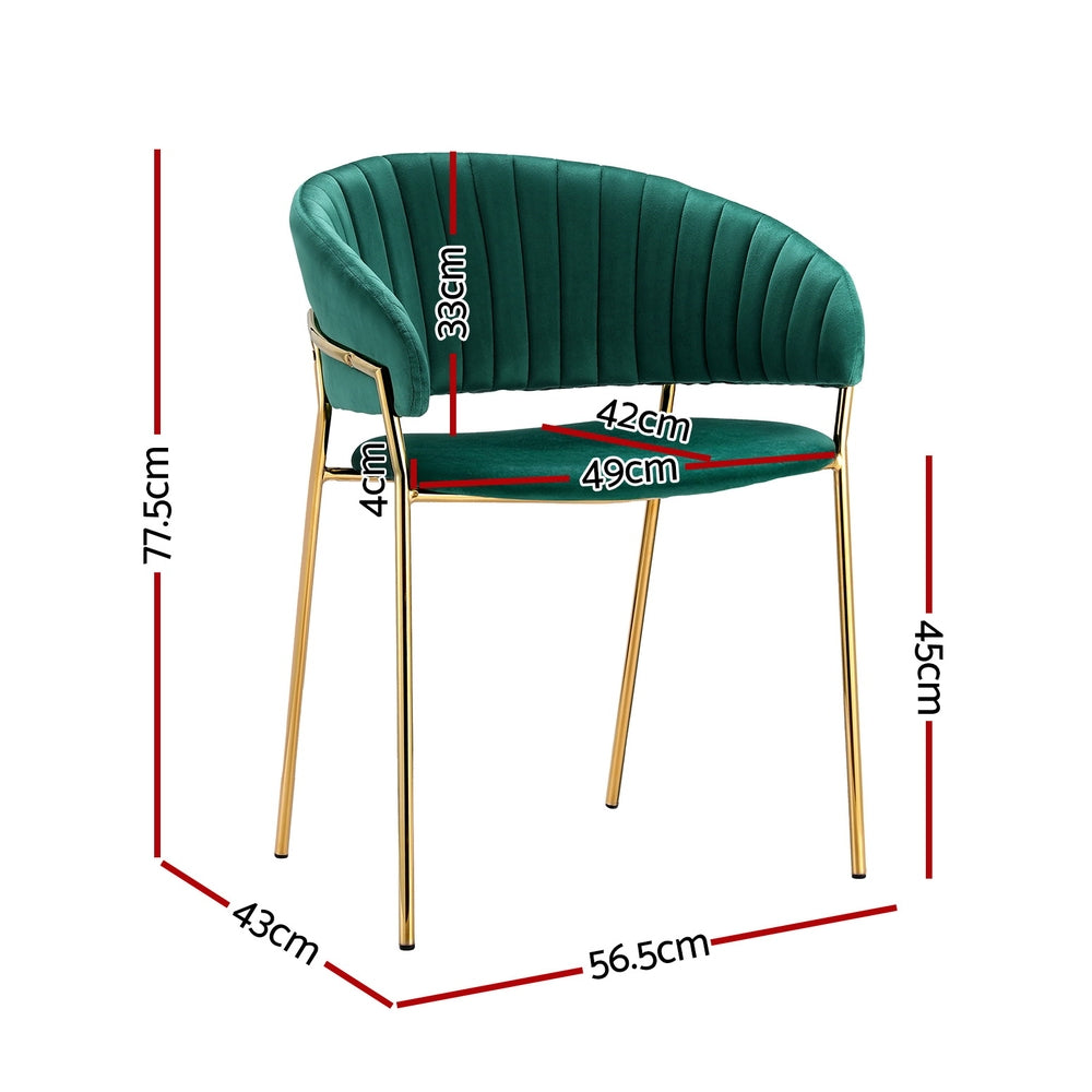 Artiss Diala Dining Chairs Set of 4 Velvet Green