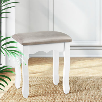 Artiss French Provincial Velvet Dressing Stool Grey