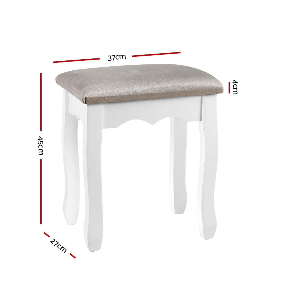 Artiss French Provincial Velvet Dressing Stool Grey