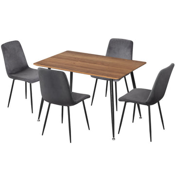 Artiss Industrial Dining Table and 4 Chairs Set Grey