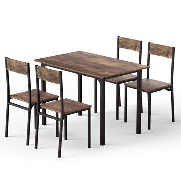 Artiss 5-Piece Dining Table and Chairs Rustic Brown