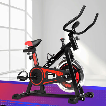 Everfit Spin Bike Stationary for Home Gym Cardio Training 6kg Flywheel Black