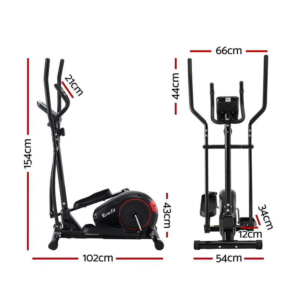 Everfit Elliptical Cross Trainer for Home Gym Low Impact Cardio Workout Black