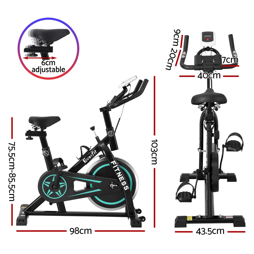 Everfit Spin Bike Exercise Bike 10kg Flywheel 150kg Capacity